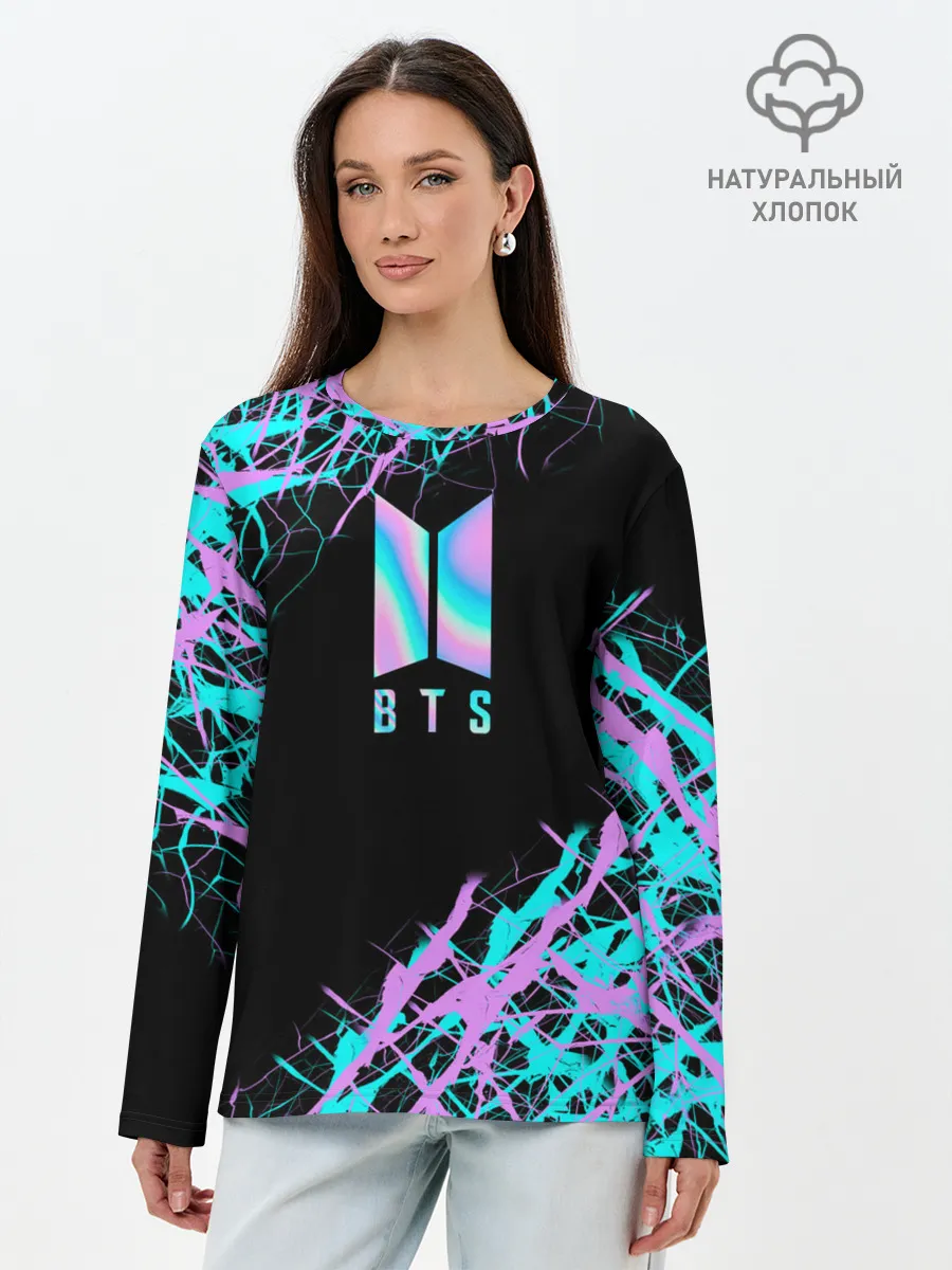 Лонгслив женский. Хлопок / BTS