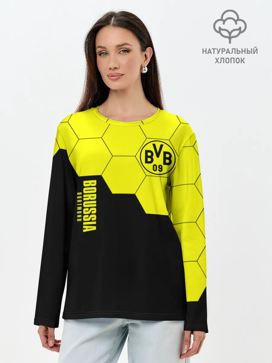 Лонгслив женский. Хлопок / Borussia Dortmund