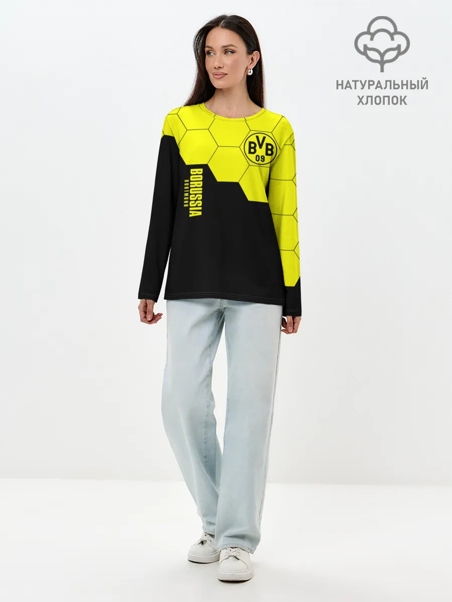 Лонгслив женский. Хлопок / Borussia Dortmund