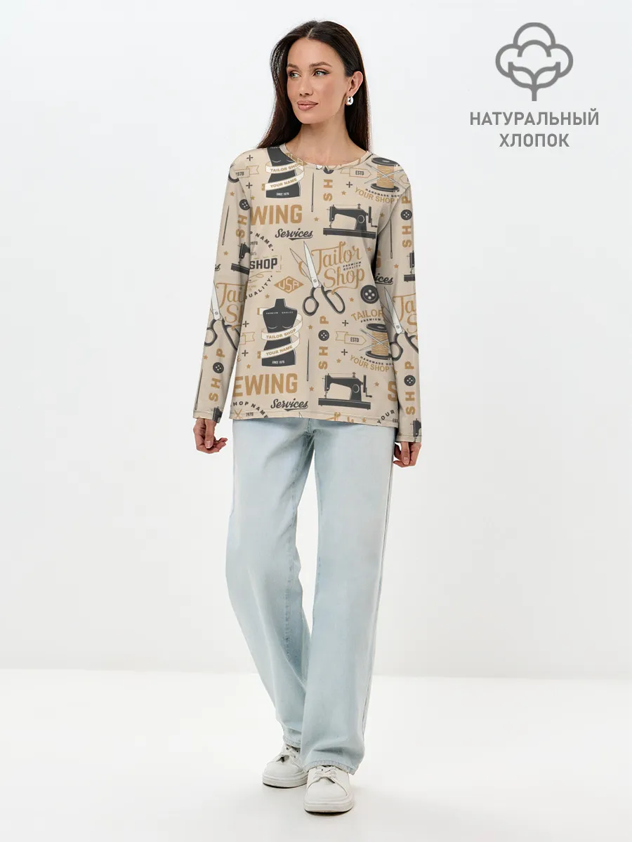 Лонгслив женский. Хлопок / sewing