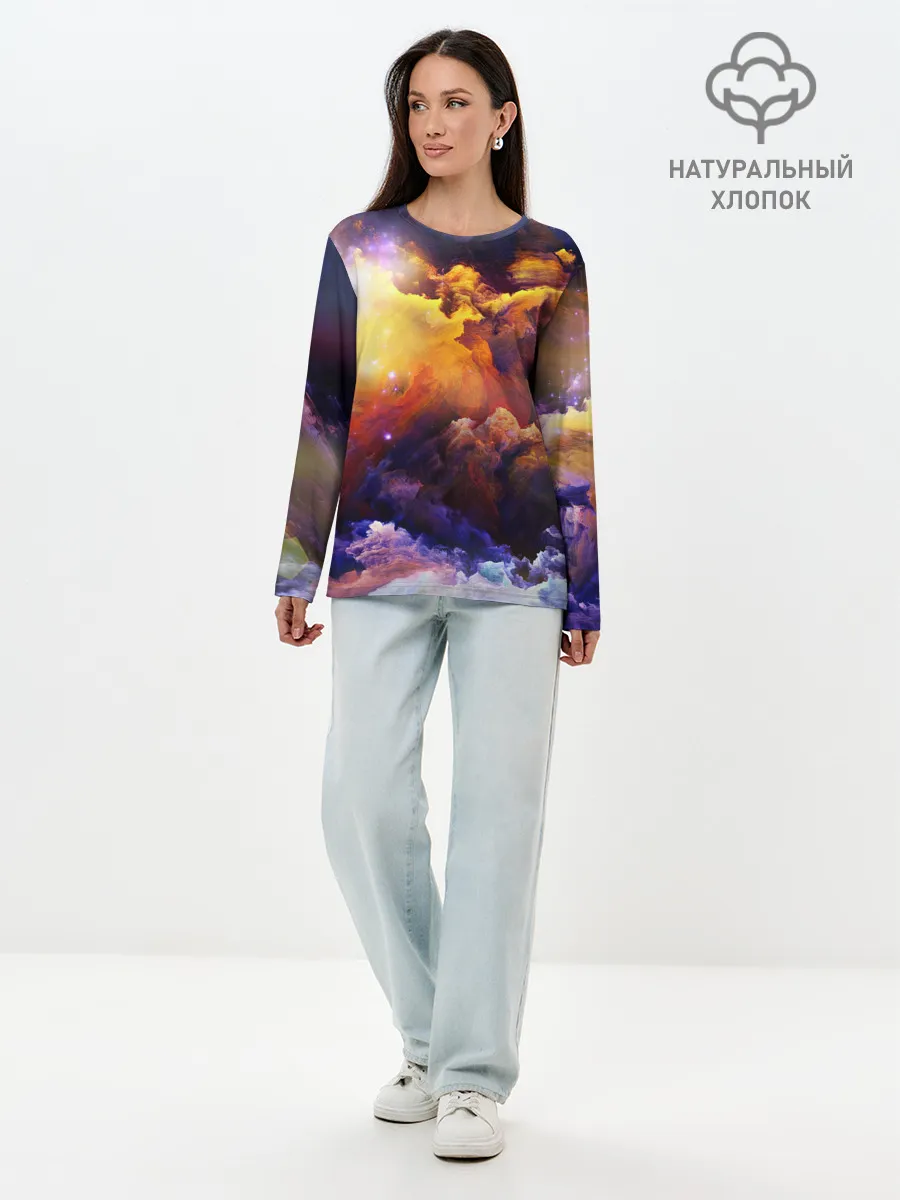Лонгслив женский. Хлопок / Яркий свет