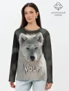 Лонгслив женский. Хлопок / Волк