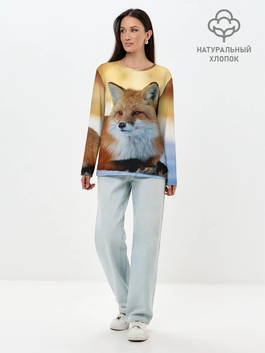 Лонгслив женский. Хлопок / Лиса