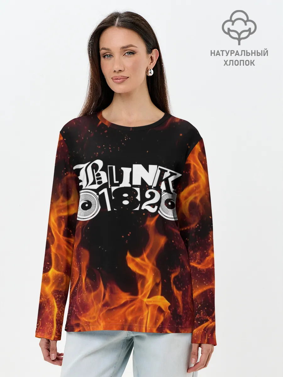 Лонгслив женский. Хлопок / Blink 182