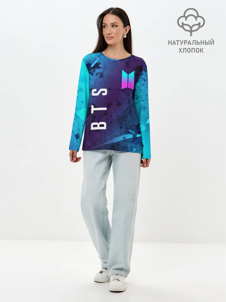 Лонгслив женский. Хлопок / BTS / БТС