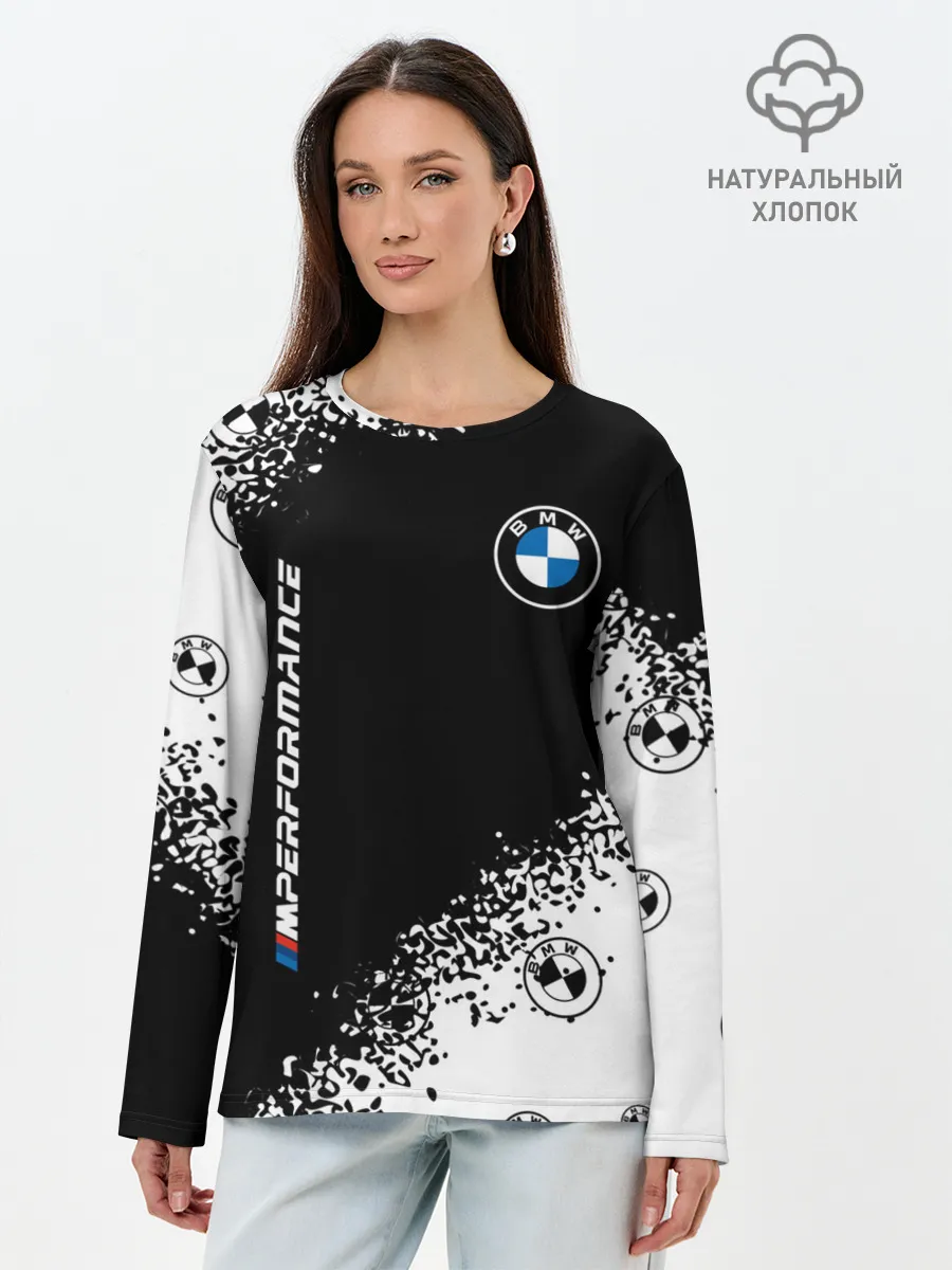 Лонгслив женский. Хлопок / BMW / БМВ