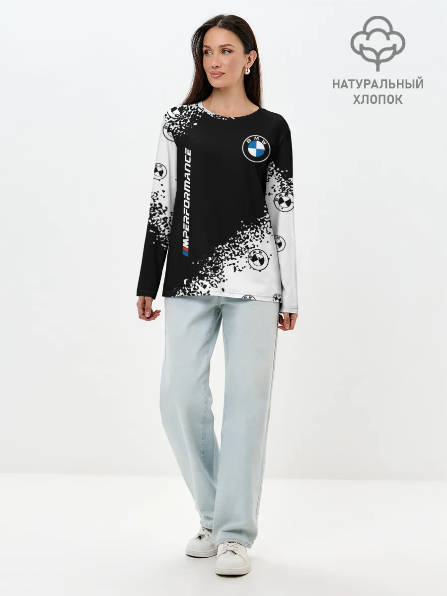 Лонгслив женский. Хлопок / BMW / БМВ