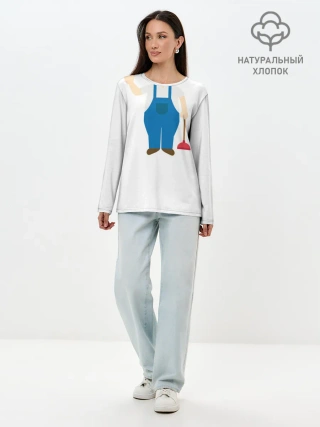 Лонгслив женский. Хлопок / Я - сантехник