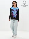 Лонгслив женский. Хлопок / Череп Психоделика