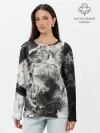 Лонгслив женский. Хлопок / Мрамор