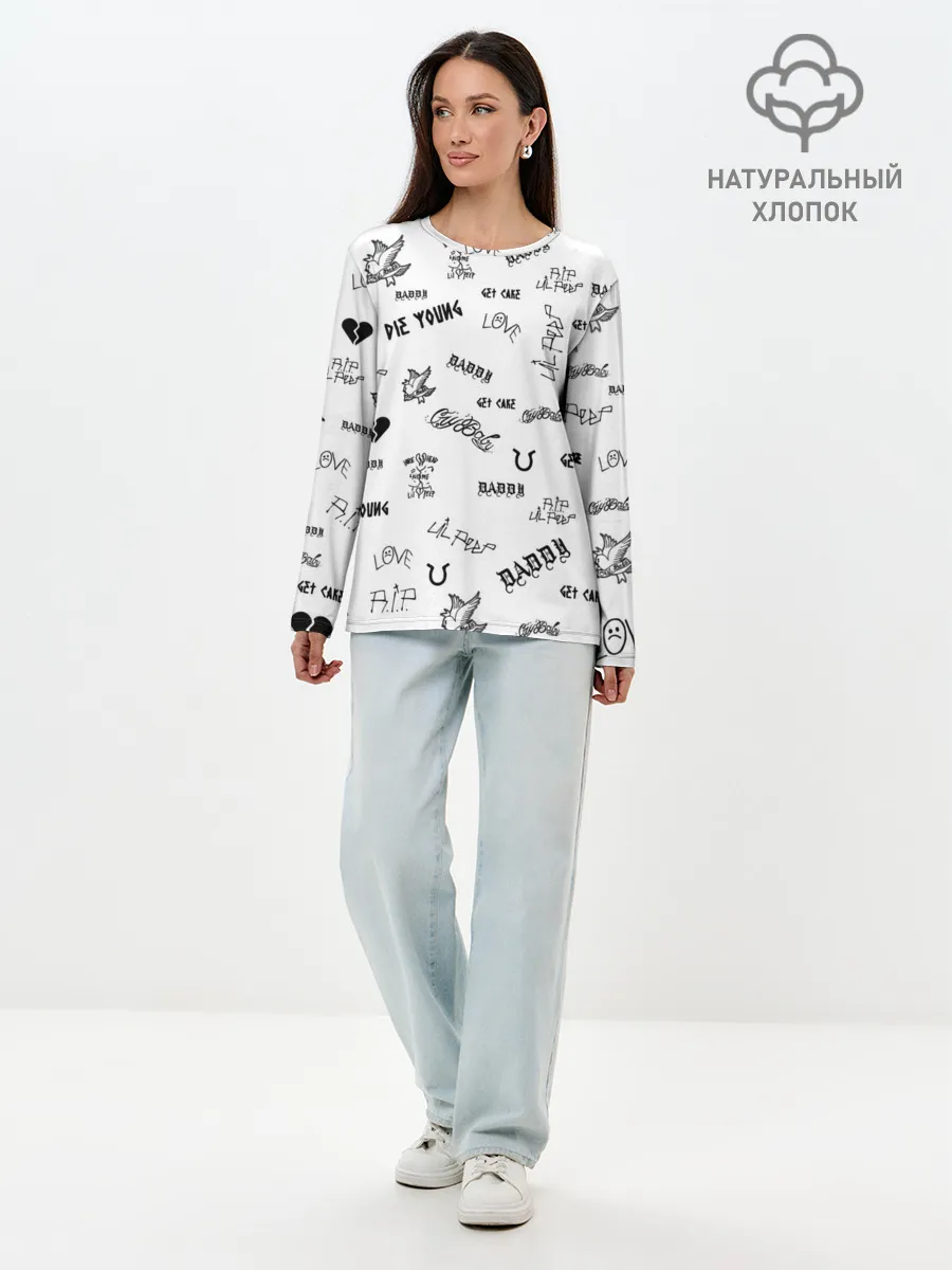 Лонгслив женский. Хлопок / Lil Peep