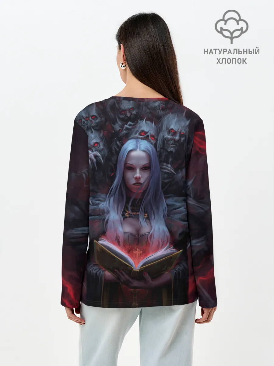 Лонгслив женский. Хлопок / Demonic book