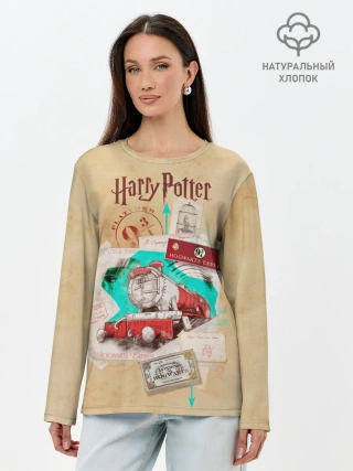 Лонгслив женский. Хлопок / Harry Potter Hogwarts Express