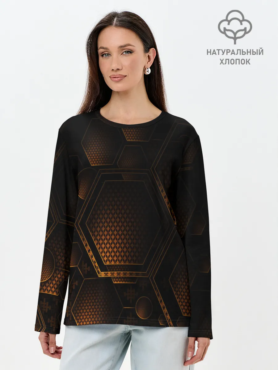 Лонгслив женский. Хлопок / текстура