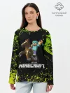 Лонгслив женский. Хлопок / Minecraft / Майнкрафт