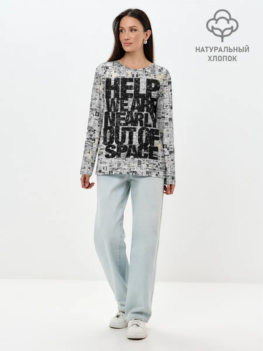 Лонгслив женский. Хлопок / Пресса