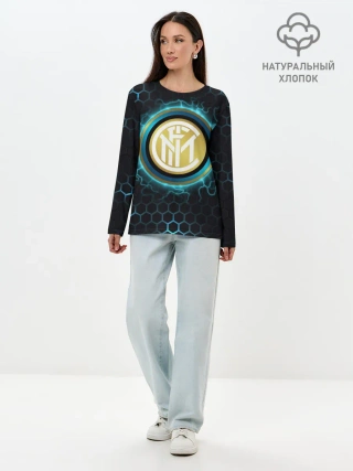Лонгслив женский. Хлопок / Интер Милан