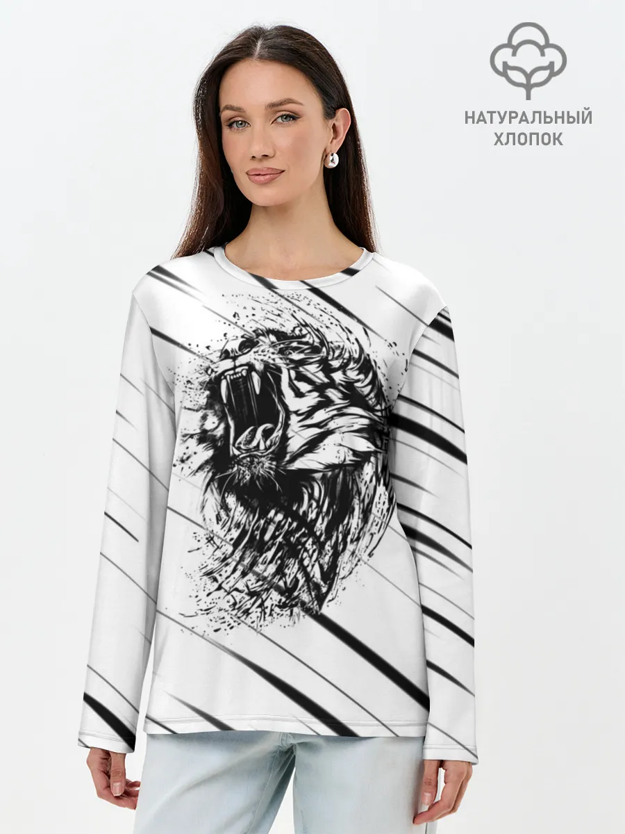 Лонгслив женский. Хлопок / Тигр | Tiger