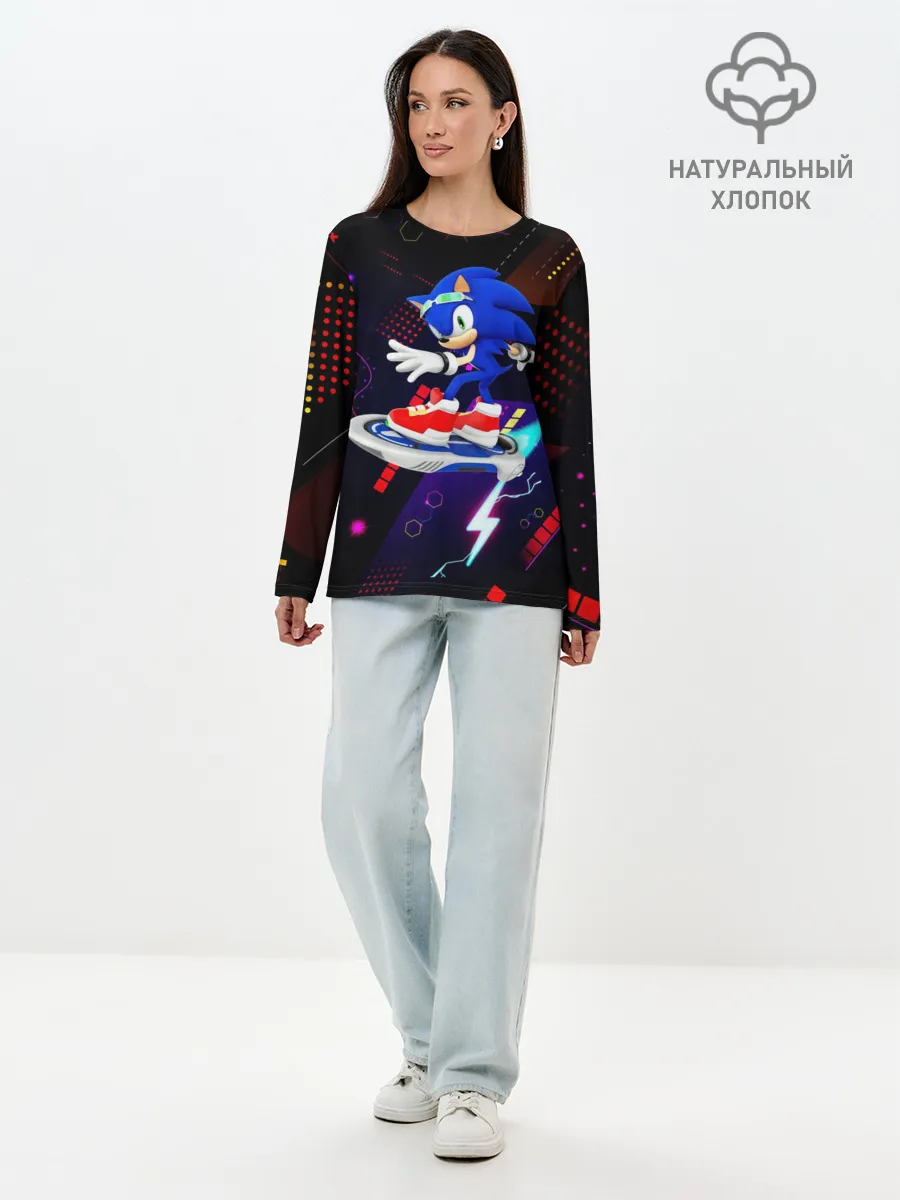 Лонгслив женский. Хлопок / Sonic | Соник