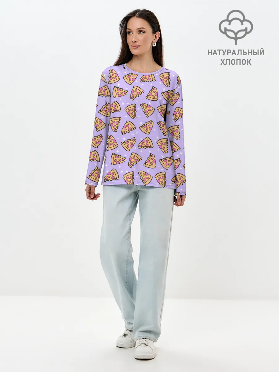 Лонгслив женский. Хлопок / ВОЛШЕБНАЯ ПИЦЦА