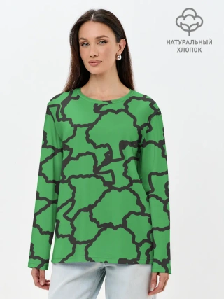 Лонгслив женский. Хлопок / БРОККОЛИ