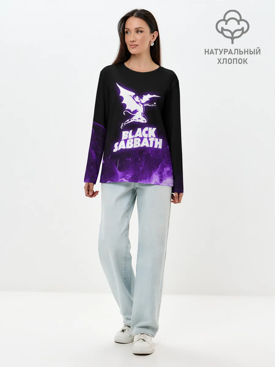 Лонгслив женский. Хлопок / Black Sabbath NEON