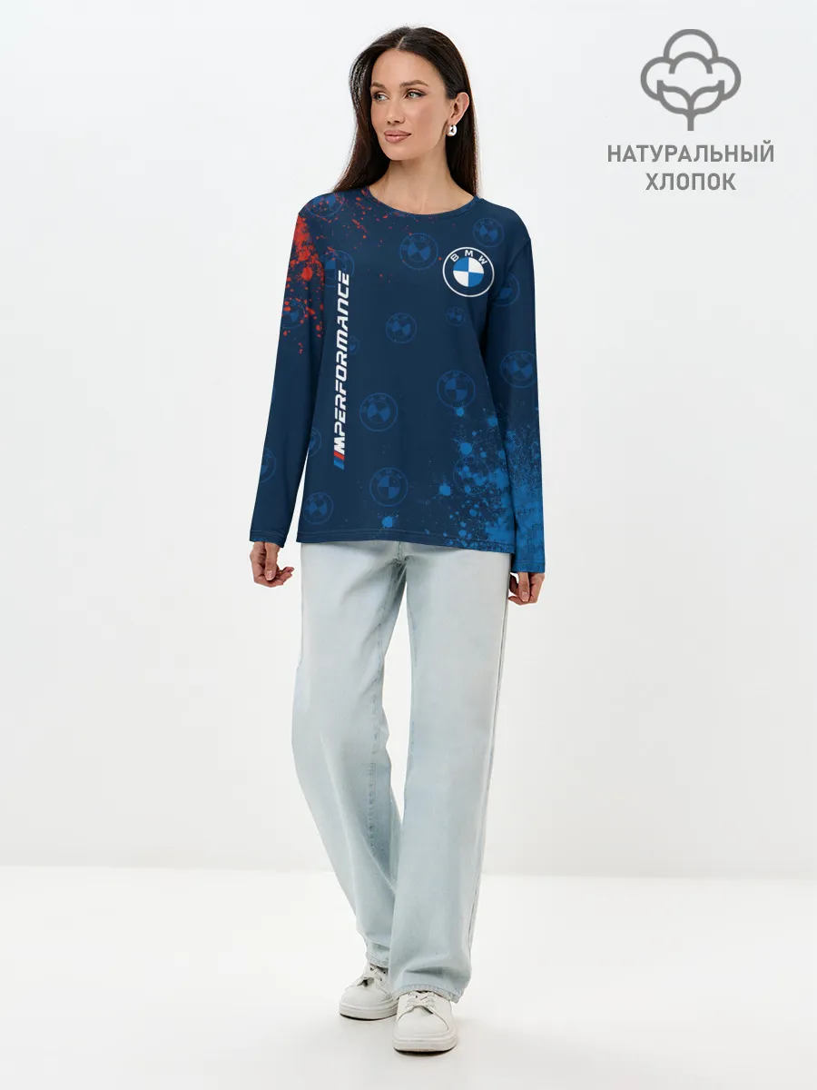 Лонгслив женский. Хлопок / BMW / БМВ