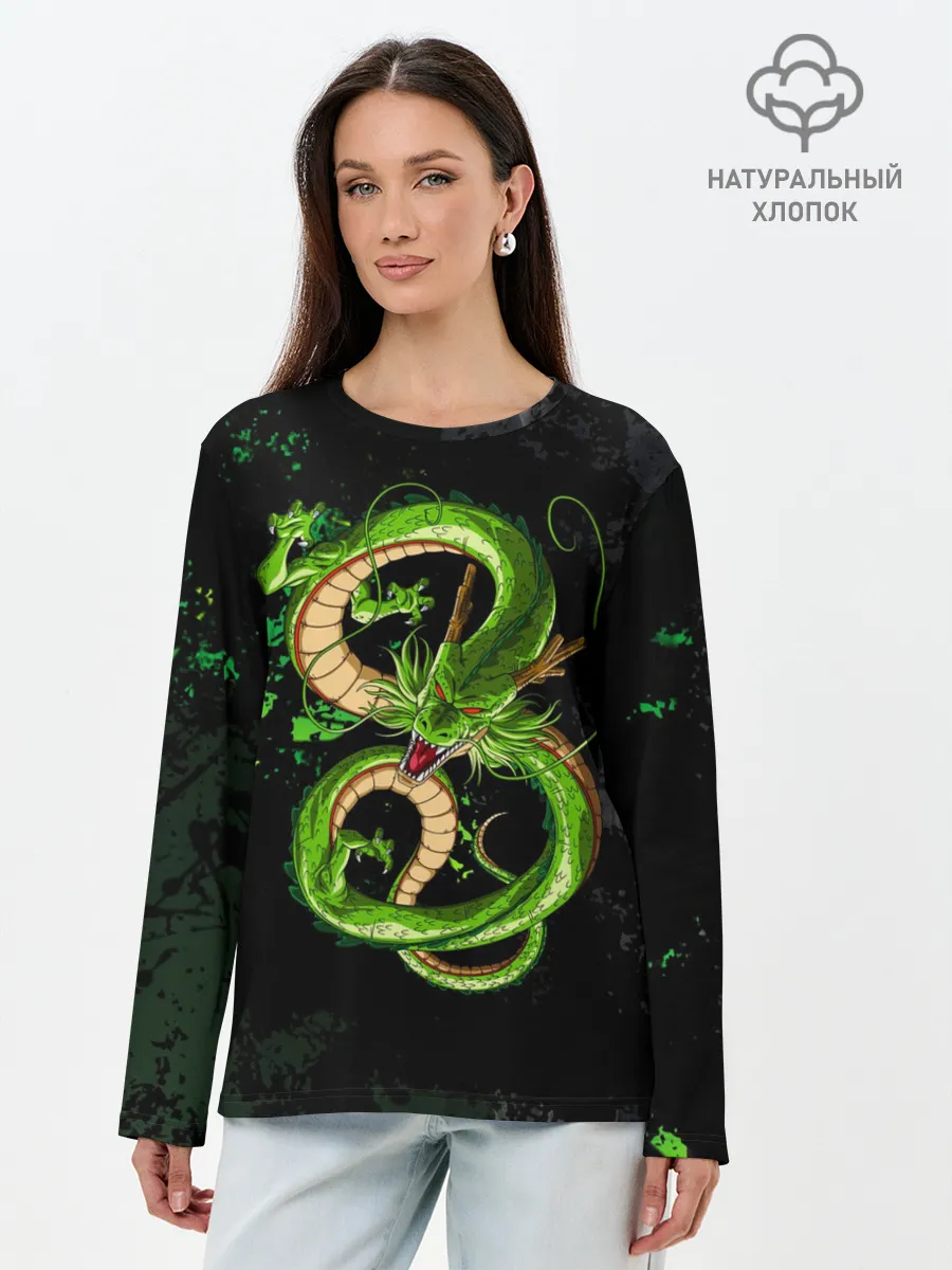 Лонгслив женский. Хлопок / Шар дракона