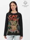 Лонгслив женский. Хлопок / Нападение гигантского котика