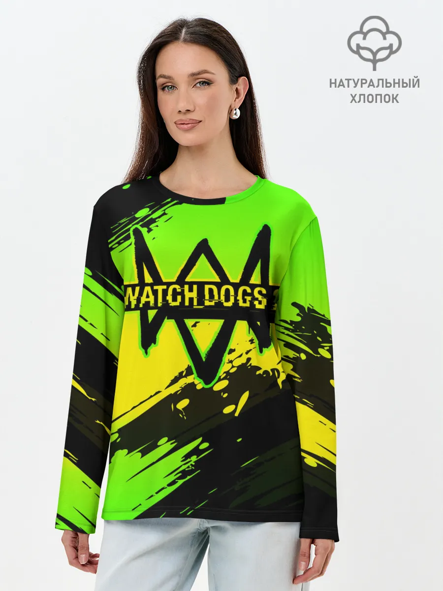 Лонгслив женский. Хлопок / WATCH DOGS