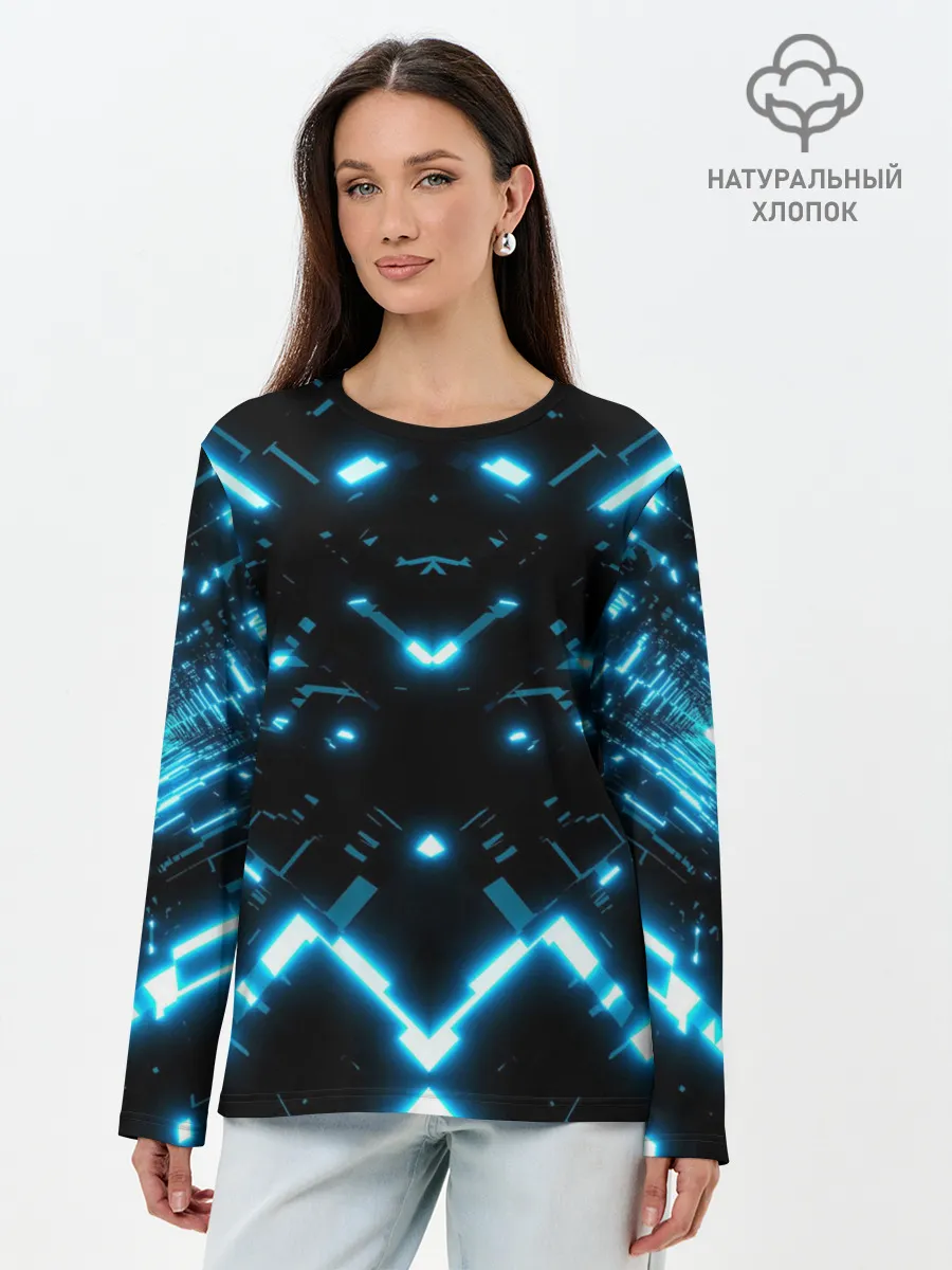 Лонгслив женский. Хлопок / Neon Lights