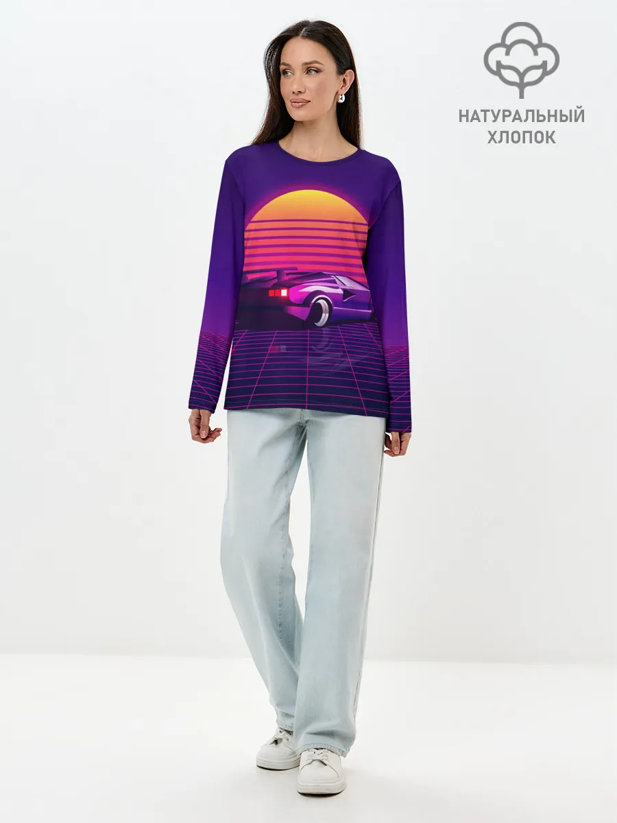 Лонгслив женский. Хлопок / Ретро Футуризм