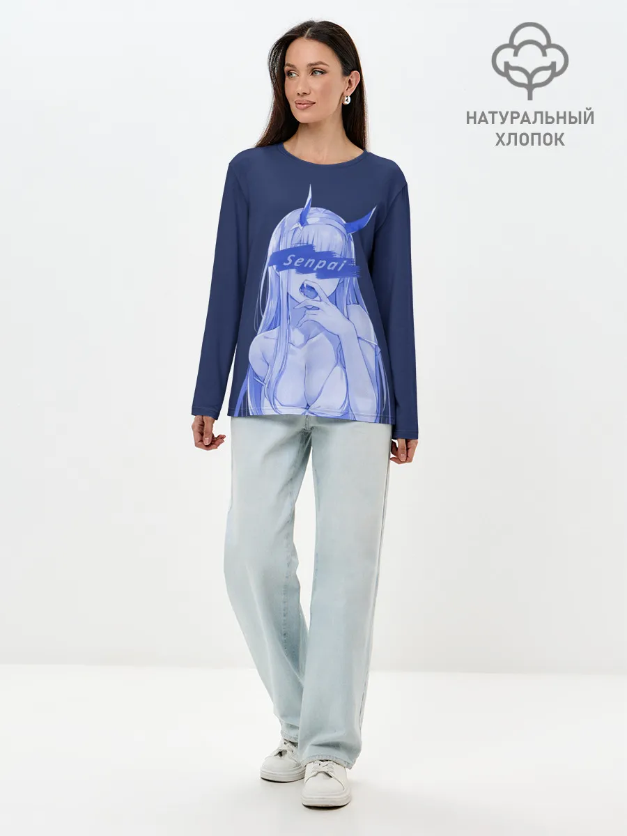 Лонгслив женский. Хлопок / Zero Two Senpai