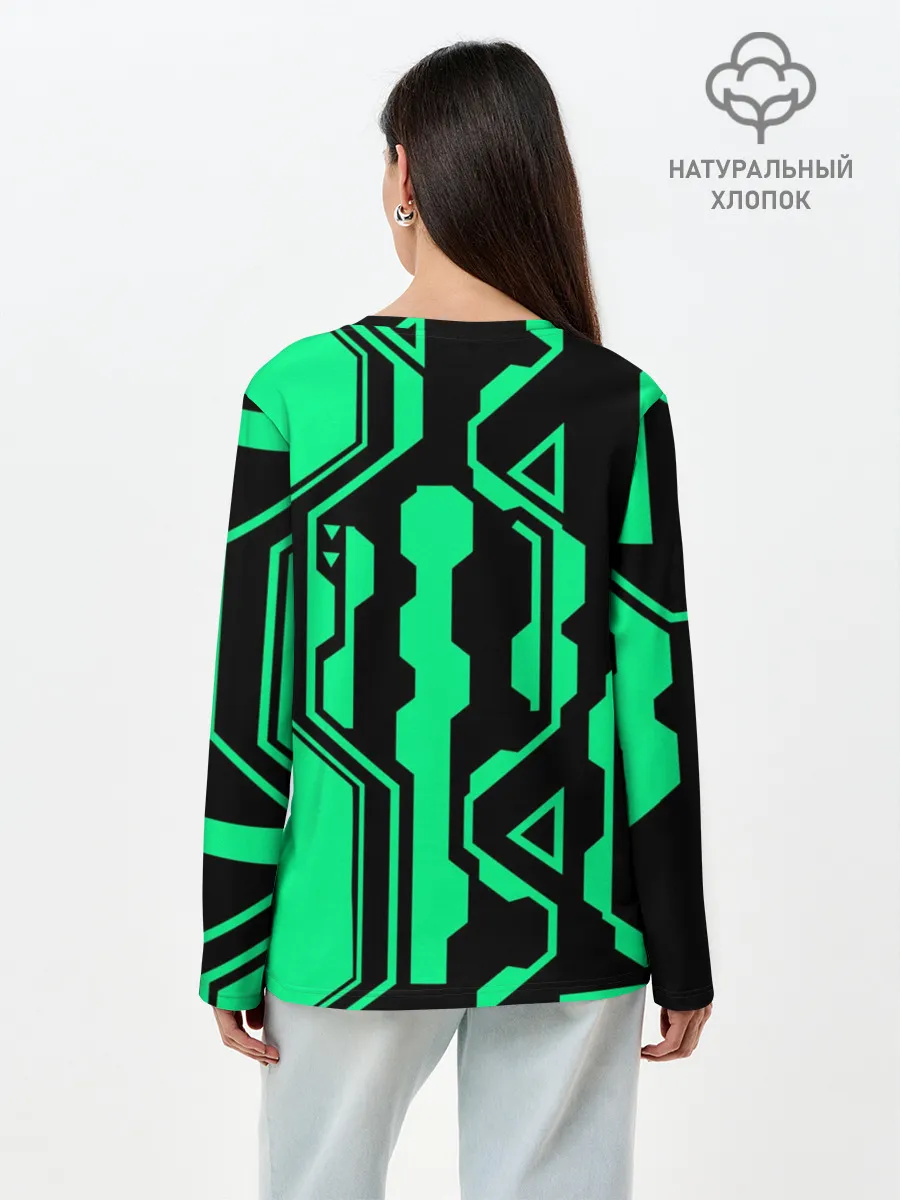 Лонгслив женский. Хлопок / КИБЕРПАНК