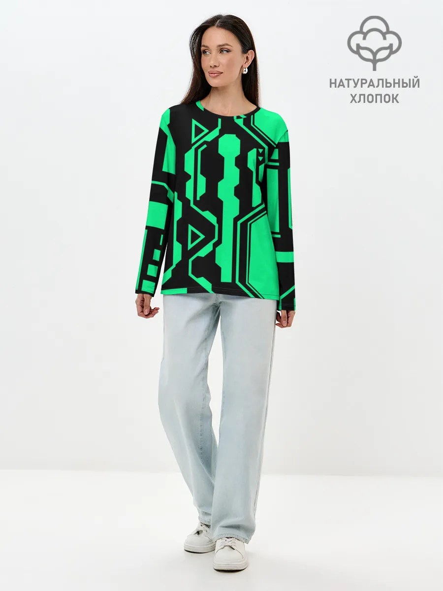 Лонгслив женский. Хлопок / КИБЕРПАНК