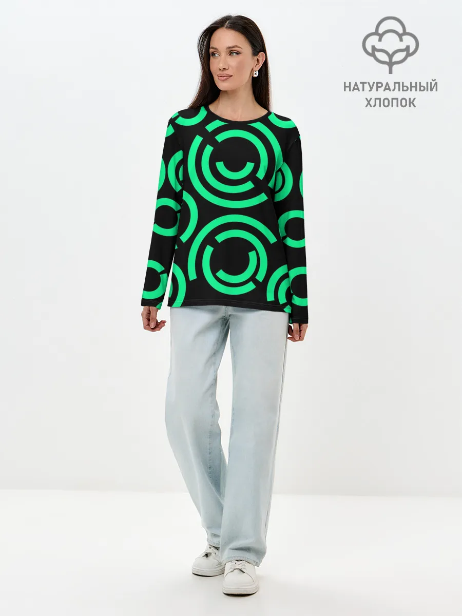 Лонгслив женский. Хлопок / Полукруг