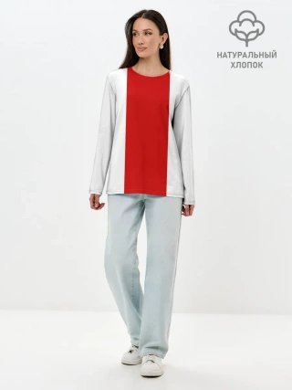 Лонгслив женский. Хлопок / Флаг Беларуси