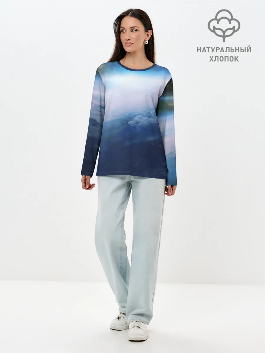 Лонгслив женский. Хлопок / Планета Земля