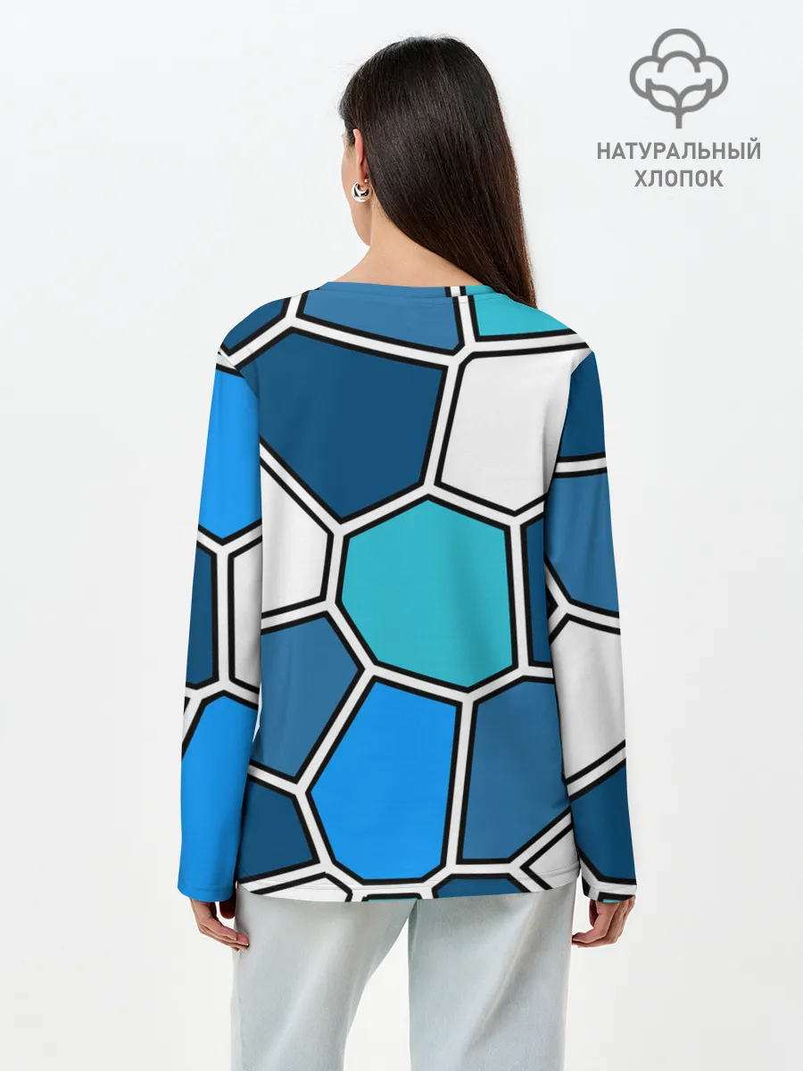 Лонгслив женский. Хлопок / Ледяной витраж