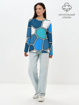 Лонгслив женский. Хлопок / Ледяной витраж