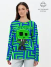 Лонгслив женский. Хлопок / Minecraft | Creeper