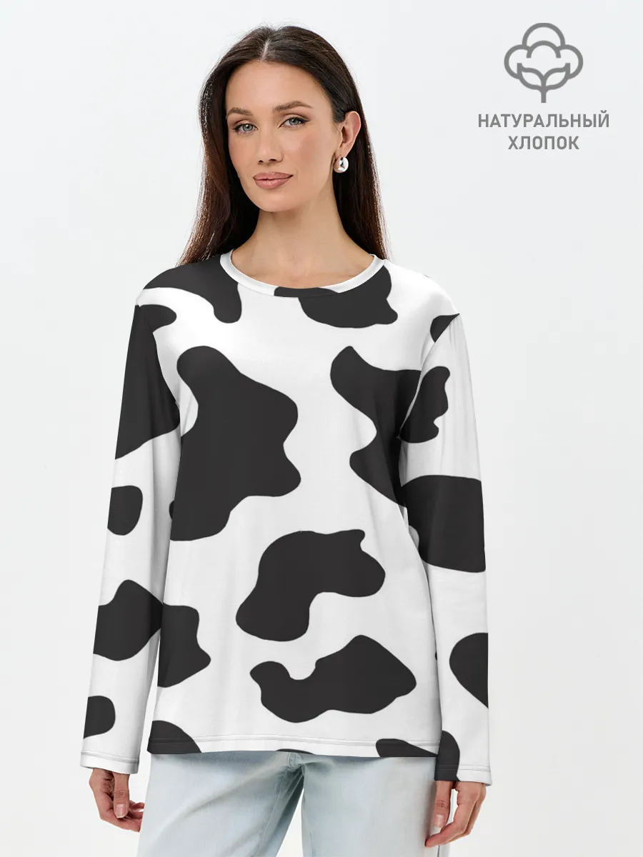 Лонгслив женский. Хлопок / COW PRINT