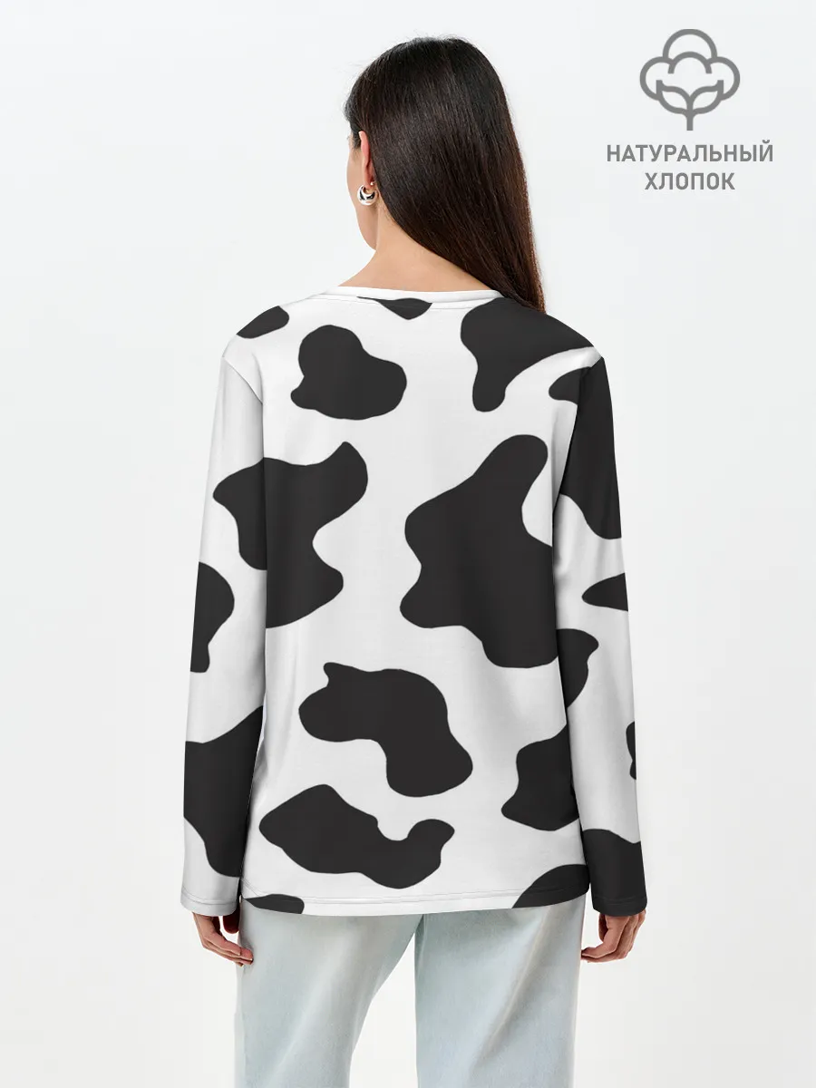Лонгслив женский. Хлопок / COW PRINT