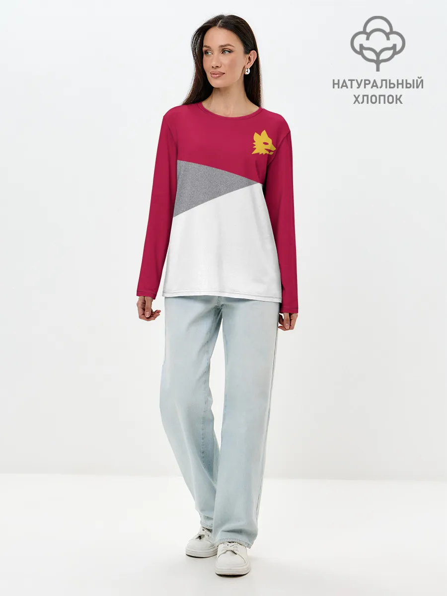 Лонгслив женский. Хлопок / AS Roma | Red Design 21/22