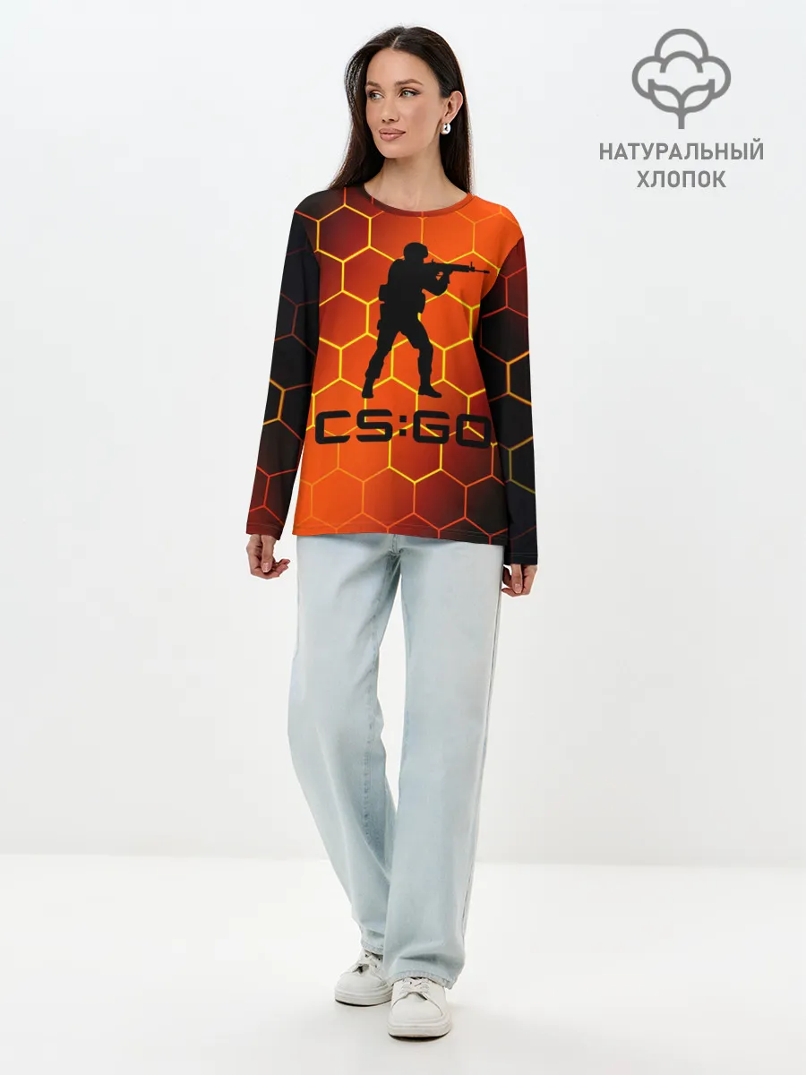 Лонгслив женский. Хлопок / CS GO | КС ГО