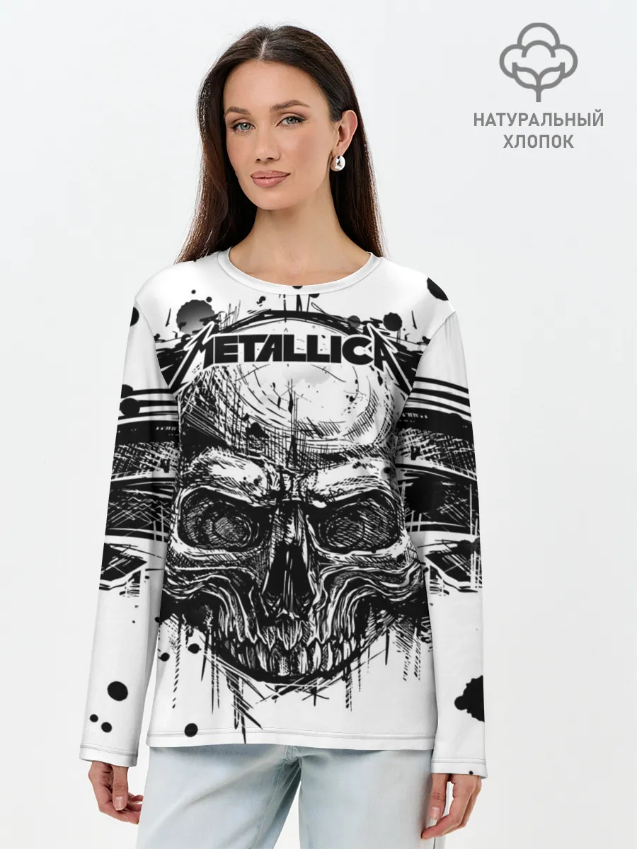 Лонгслив женский. Хлопок / Metallica