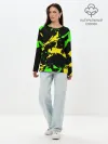 Лонгслив женский. Хлопок / Желто-зеленый
