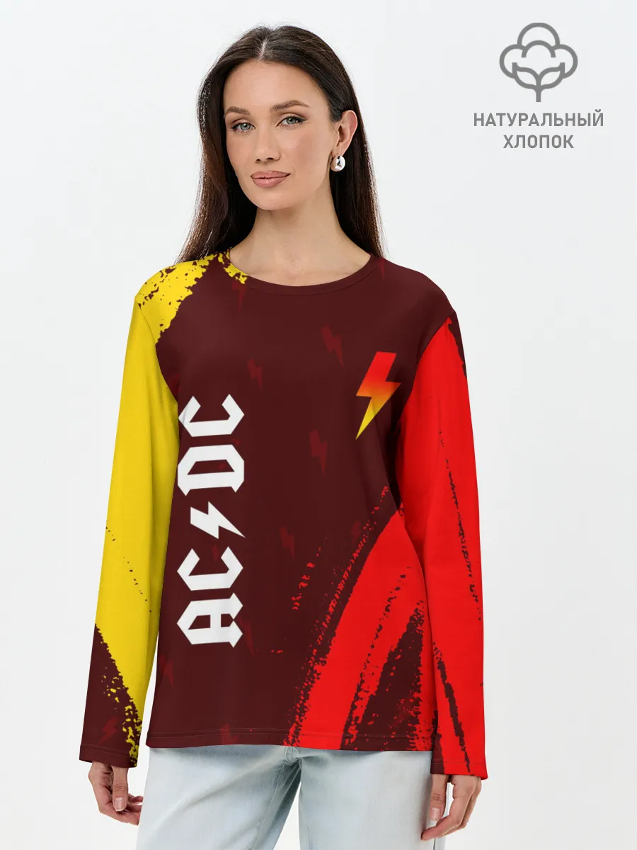 Лонгслив женский. Хлопок / AC DС