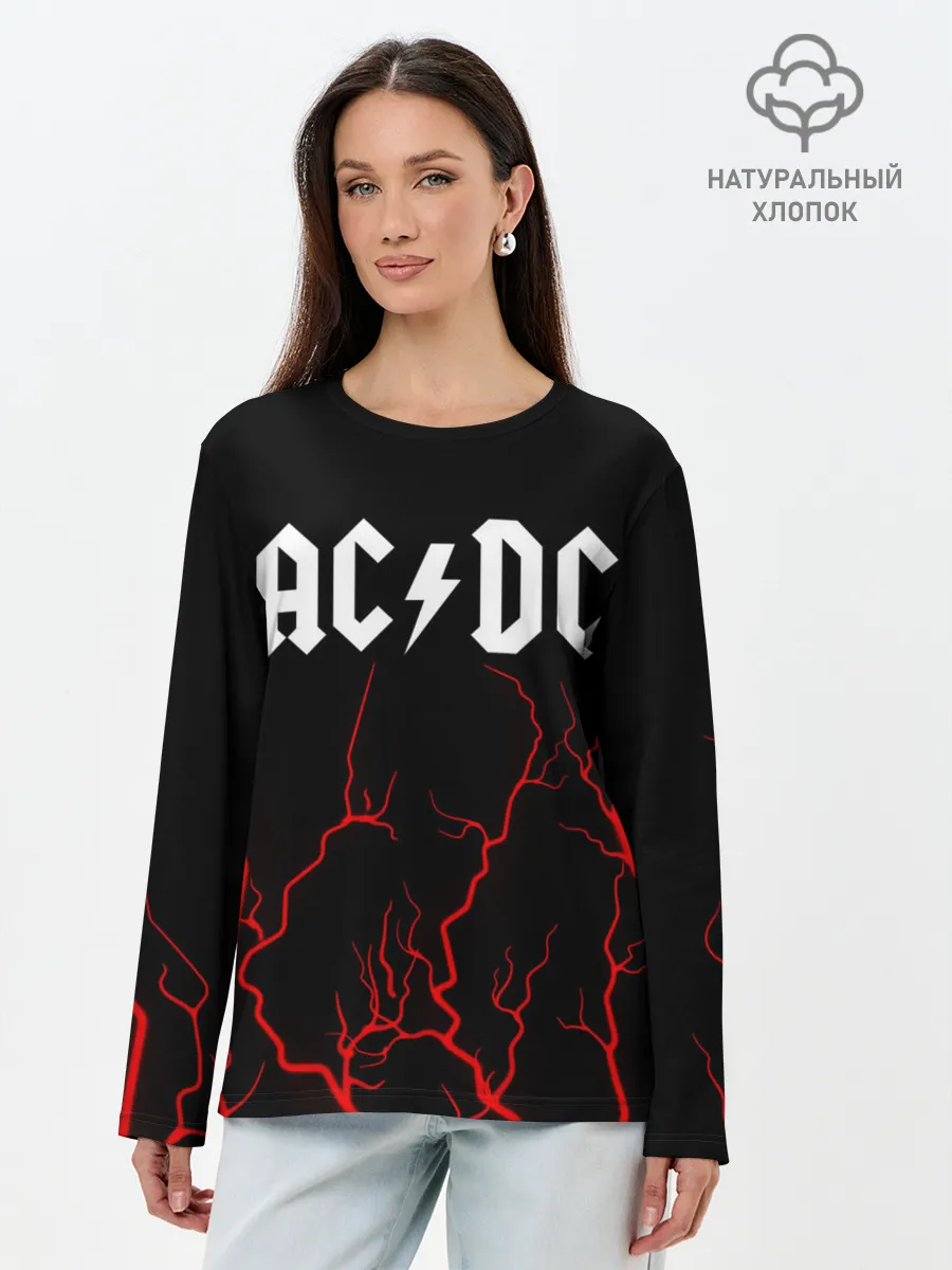 Лонгслив женский. Хлопок / AC DС