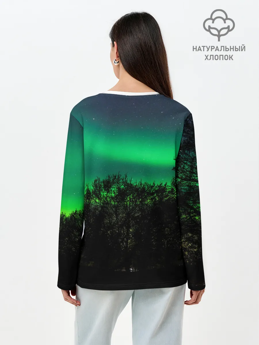 Лонгслив женский. Хлопок / Северное сияние